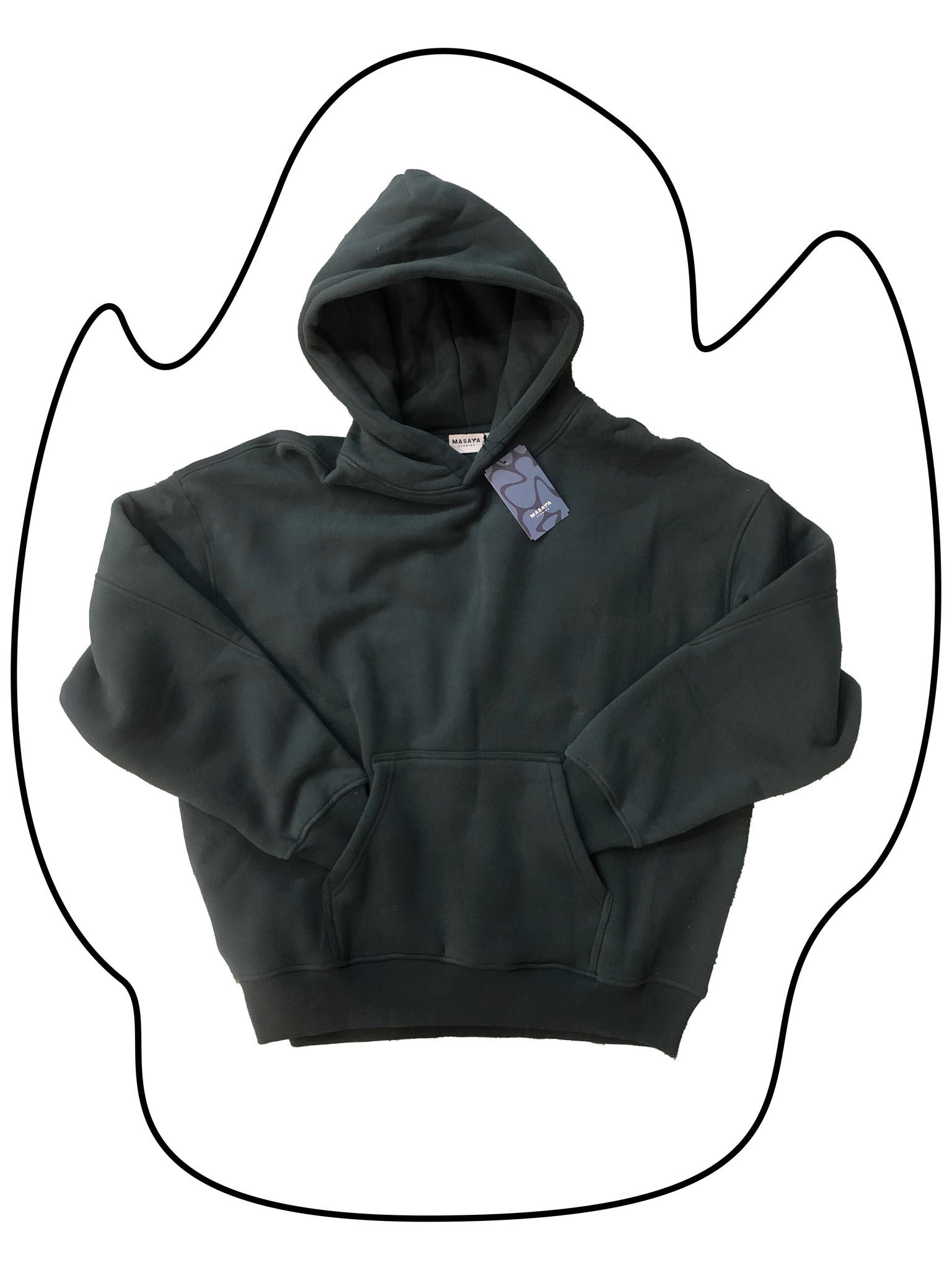 Heavyweight oversized green hoodie